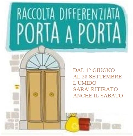 Raccolta differenziata porta a porta periodo estivo