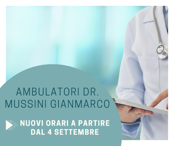 Nuovi orari ambulatori dr. Mussini Gianmarco